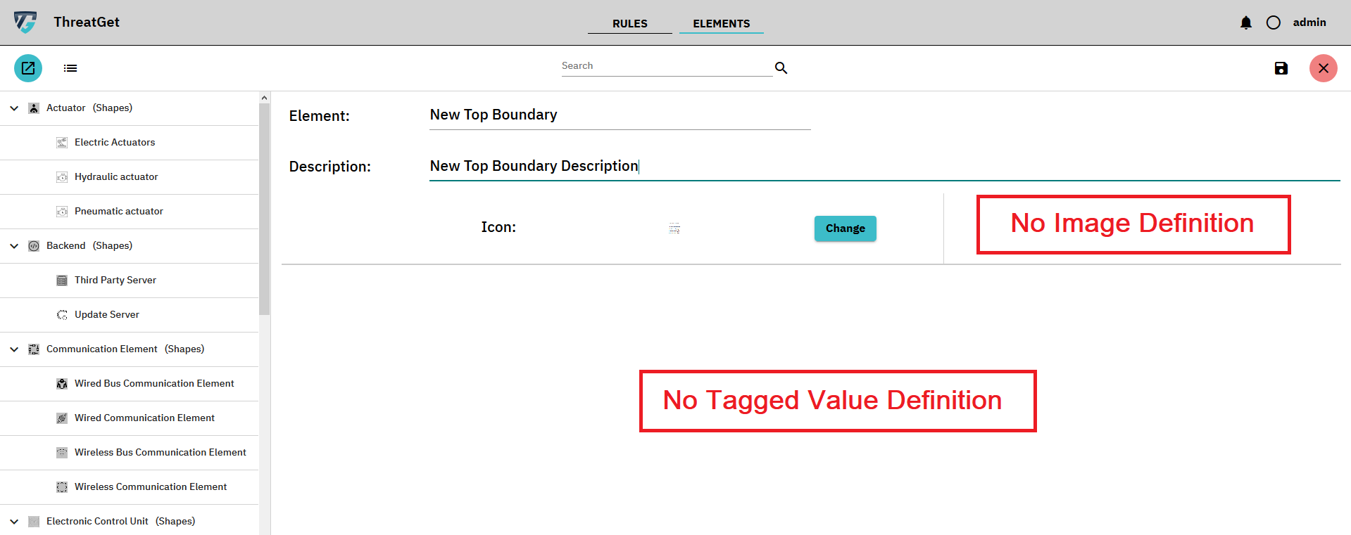 New boundary with missing marked image and tagged value definition