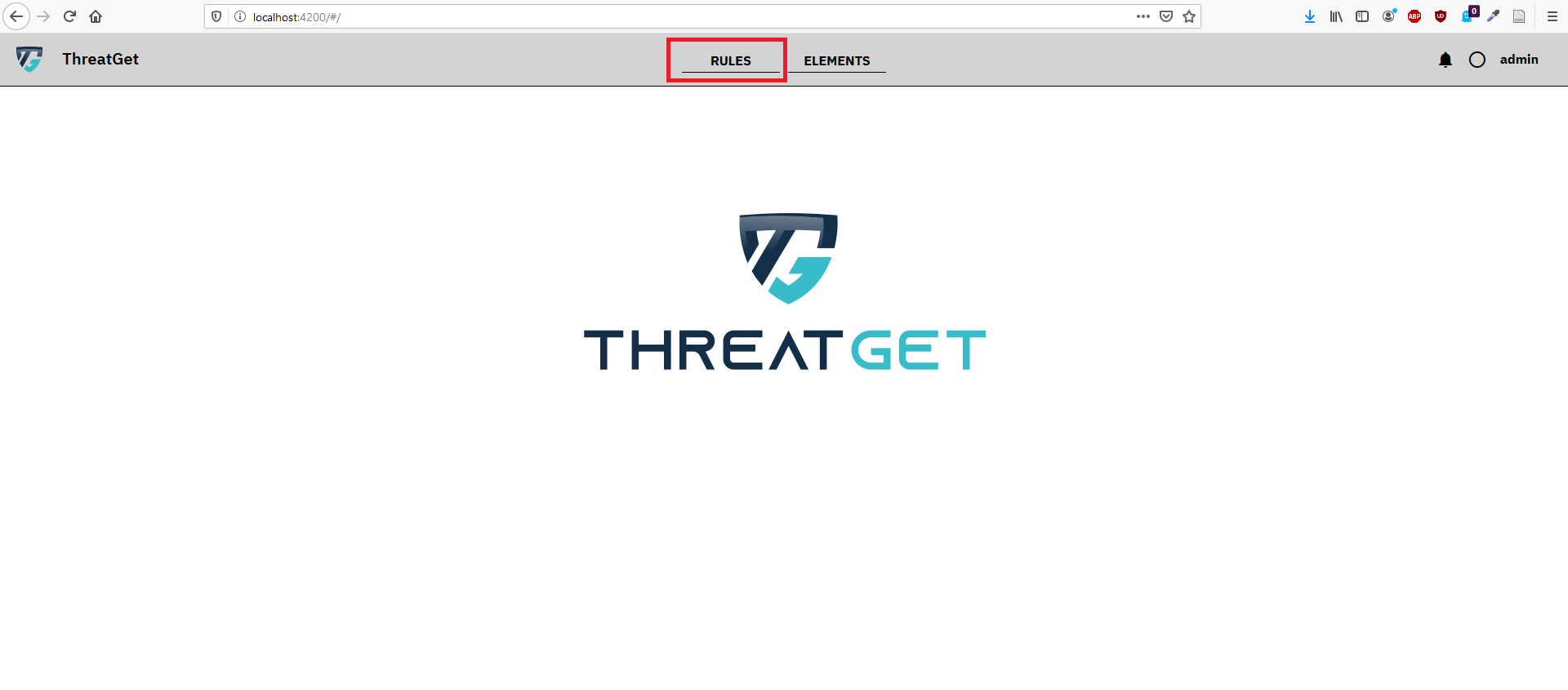 ThreatGet overview screen rules button marked