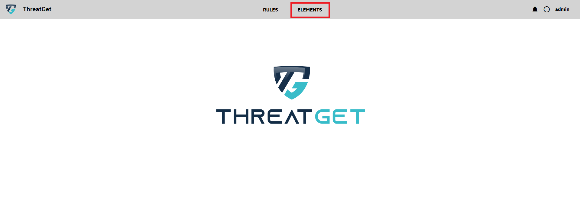 ThreatGet overview screen with marked elements button