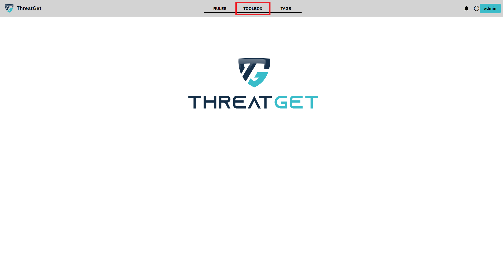 ThreatGet overview screen with marked elements button