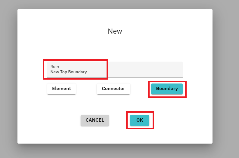 New boundary dialog