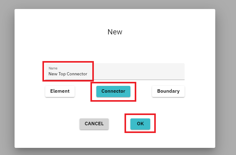 New connector dialog