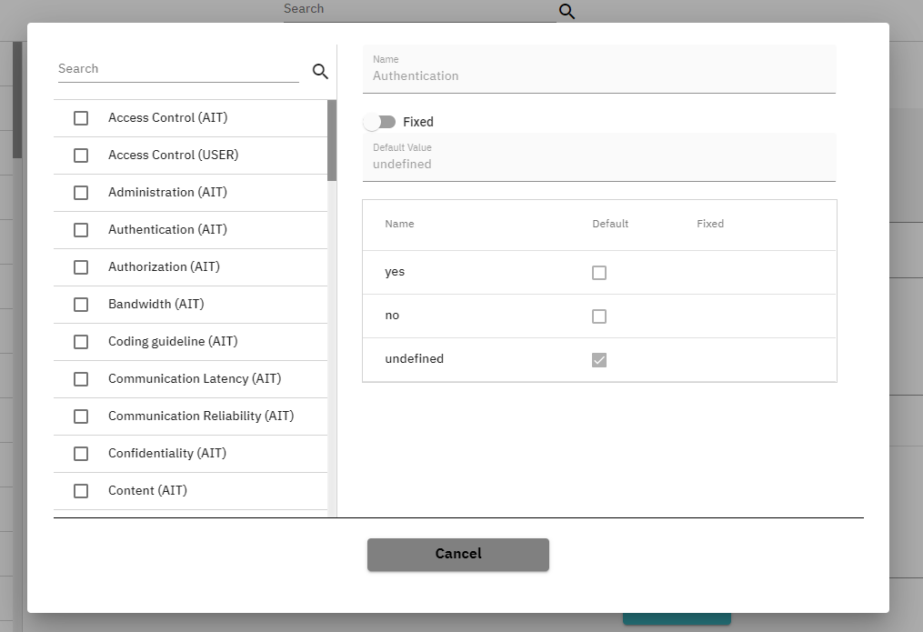 Add tagged value to element dialog