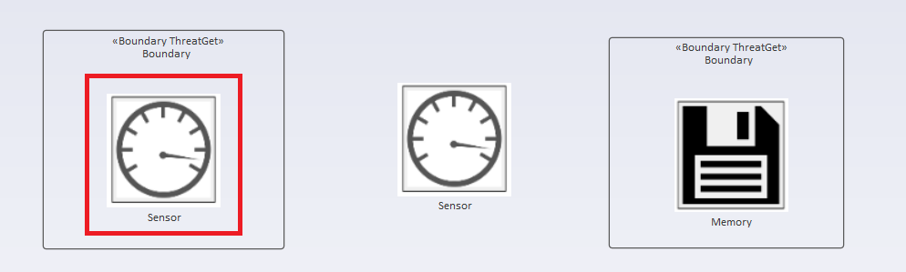 Example diagram with marked element with ancestor type sensor rule