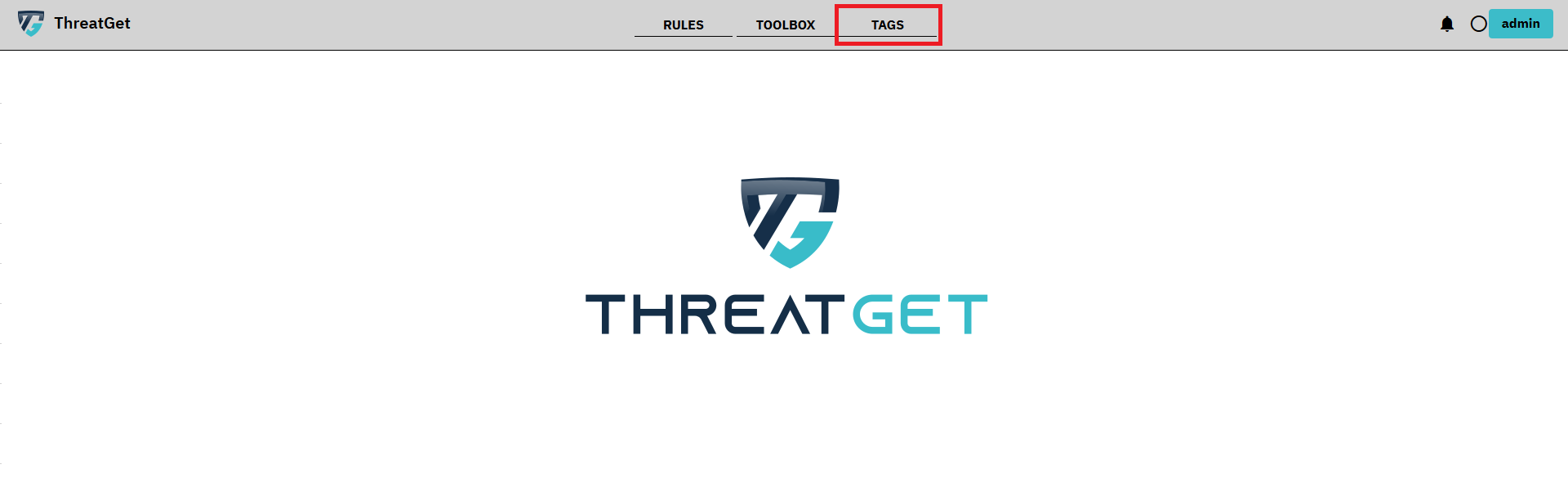 ThreatGet overview screen with marked elements button