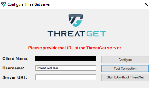 Configuration window of ThretGet