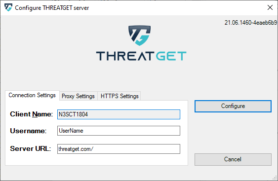Configuration window of ThretGet