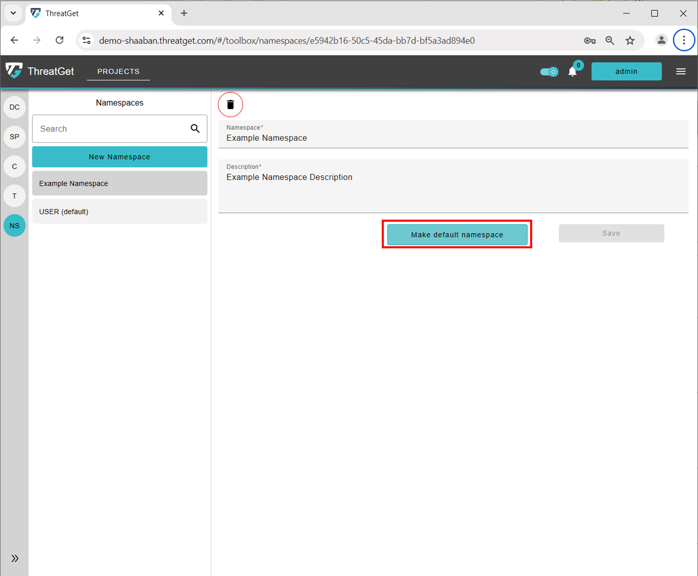 default namespace