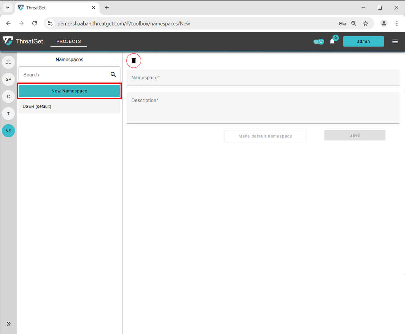 Create New NS