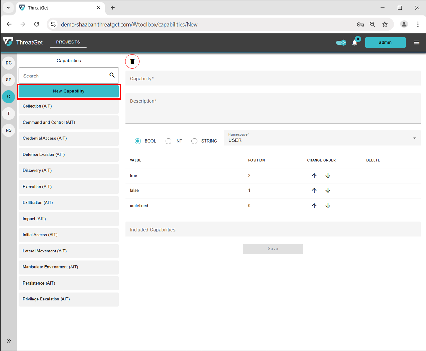 Create New Capability
