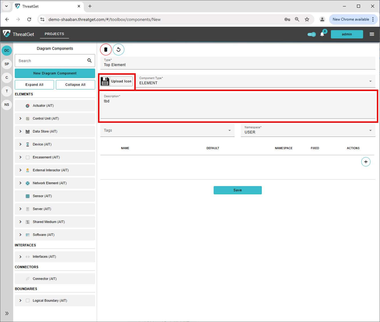 New Element Component