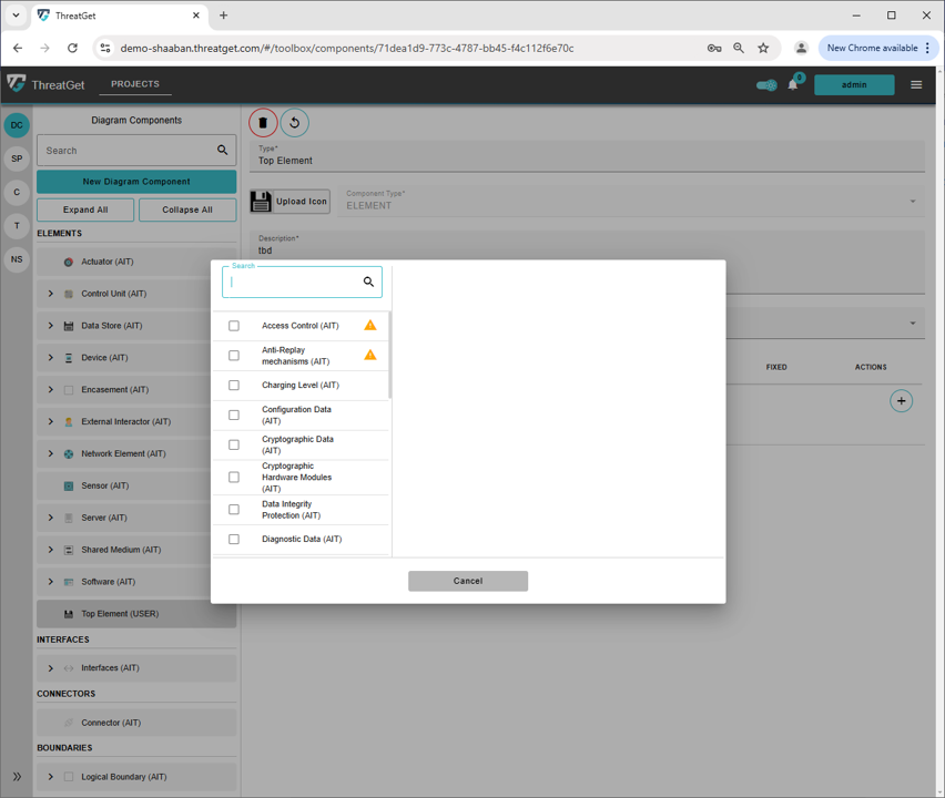 Tag Values New Element Component