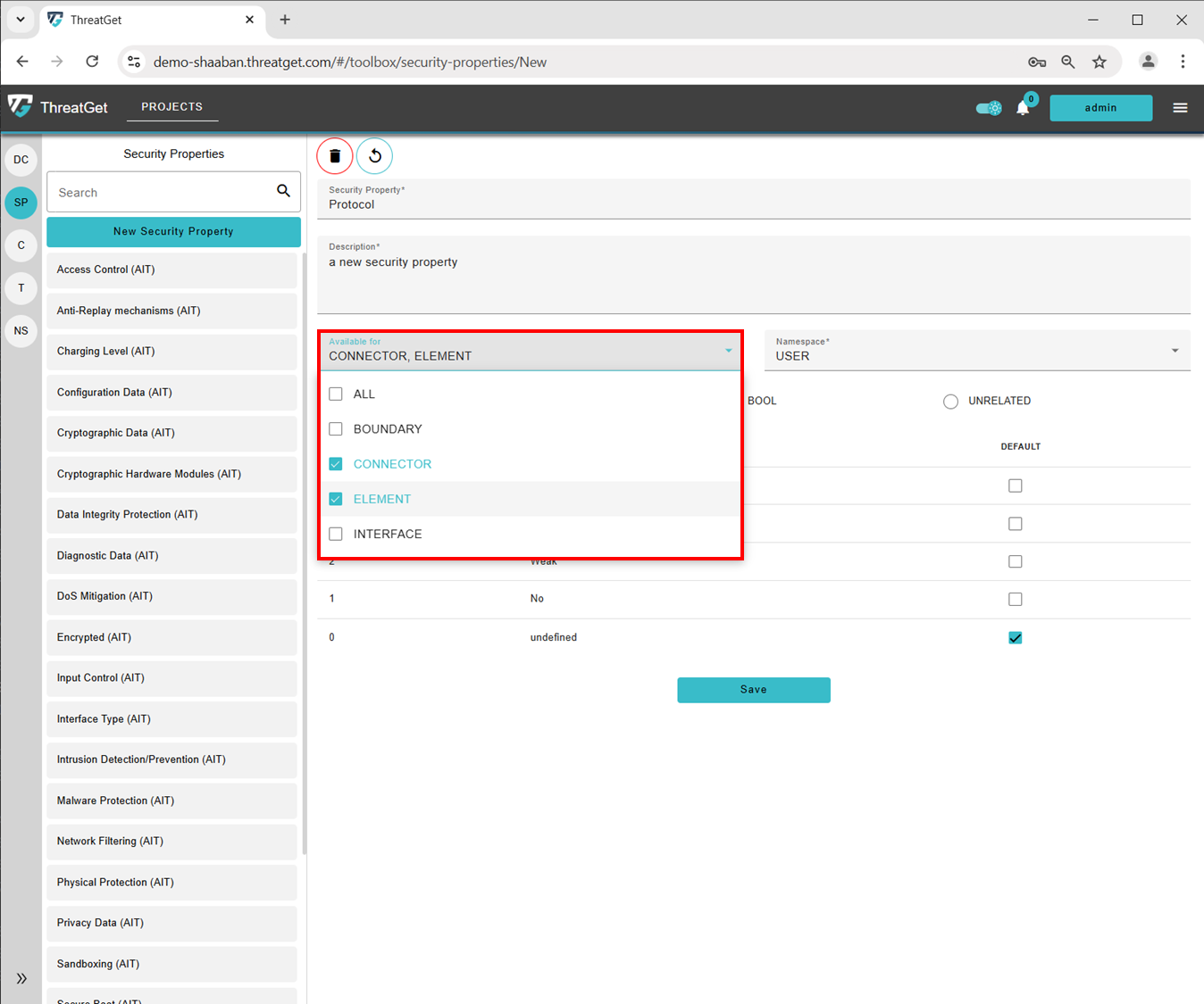 Tags for the Security Property
