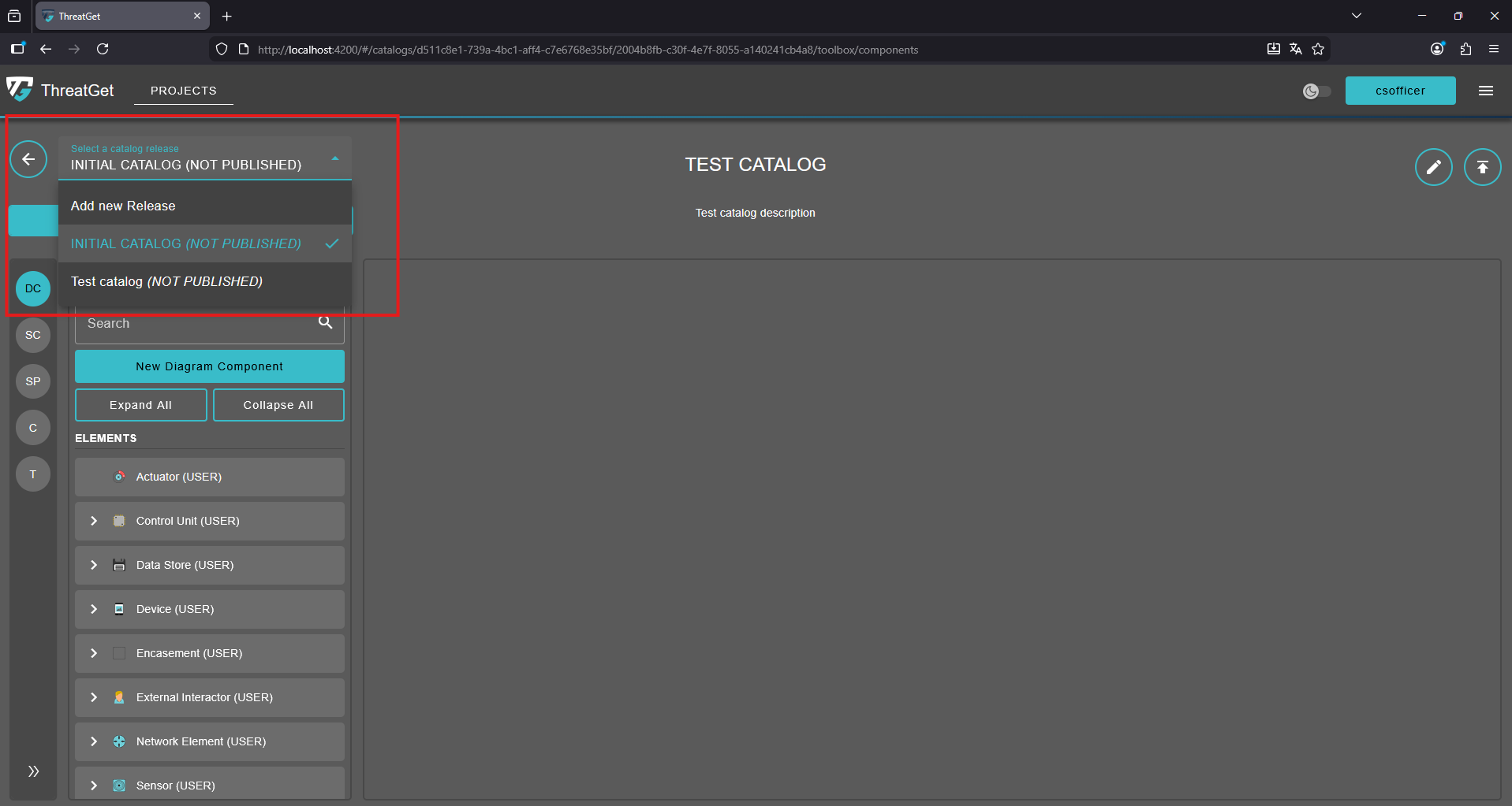 Catalog release select