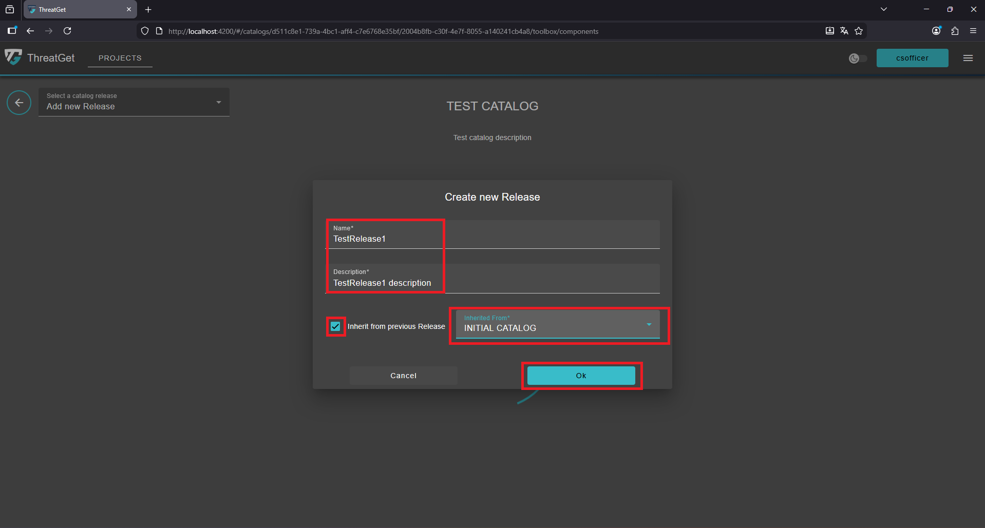 Inherit catalog release