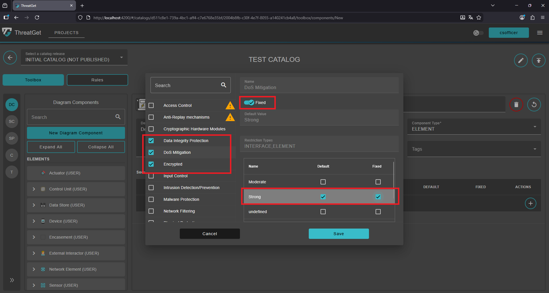 Tag Values New Element Component