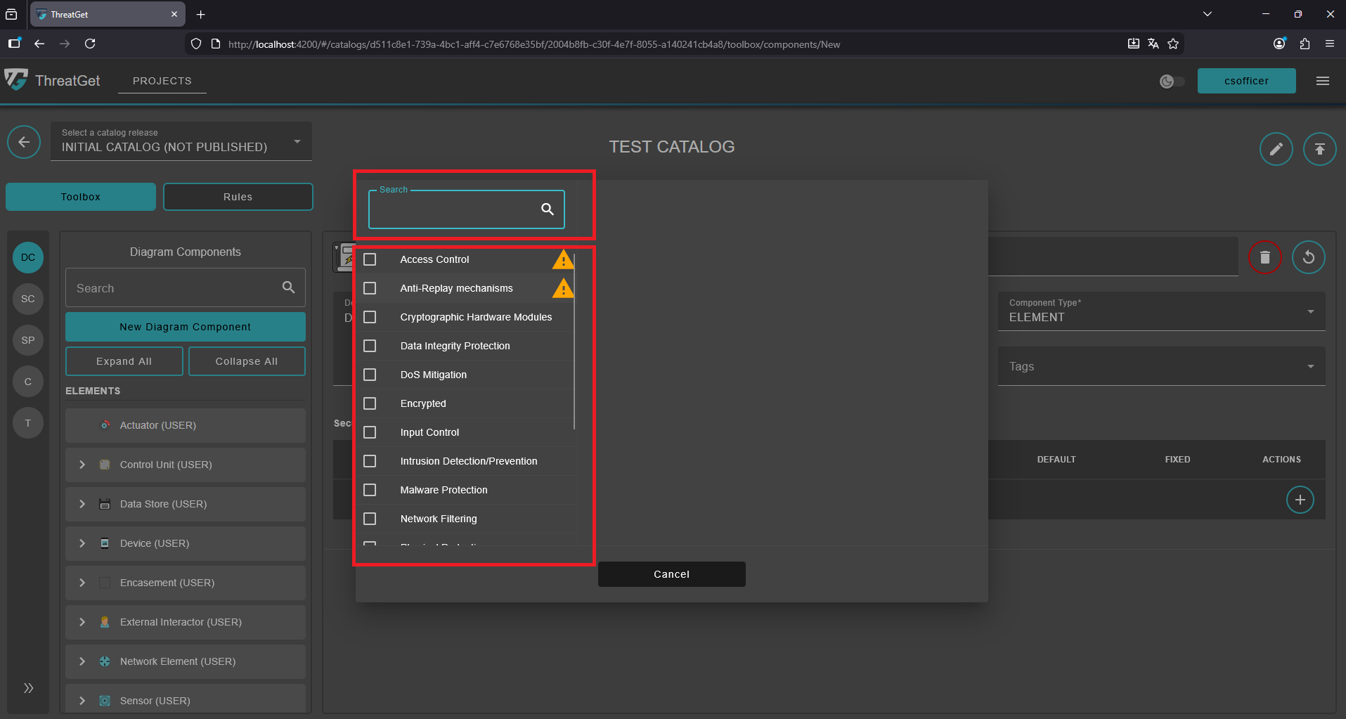 Tag Values New Element Component
