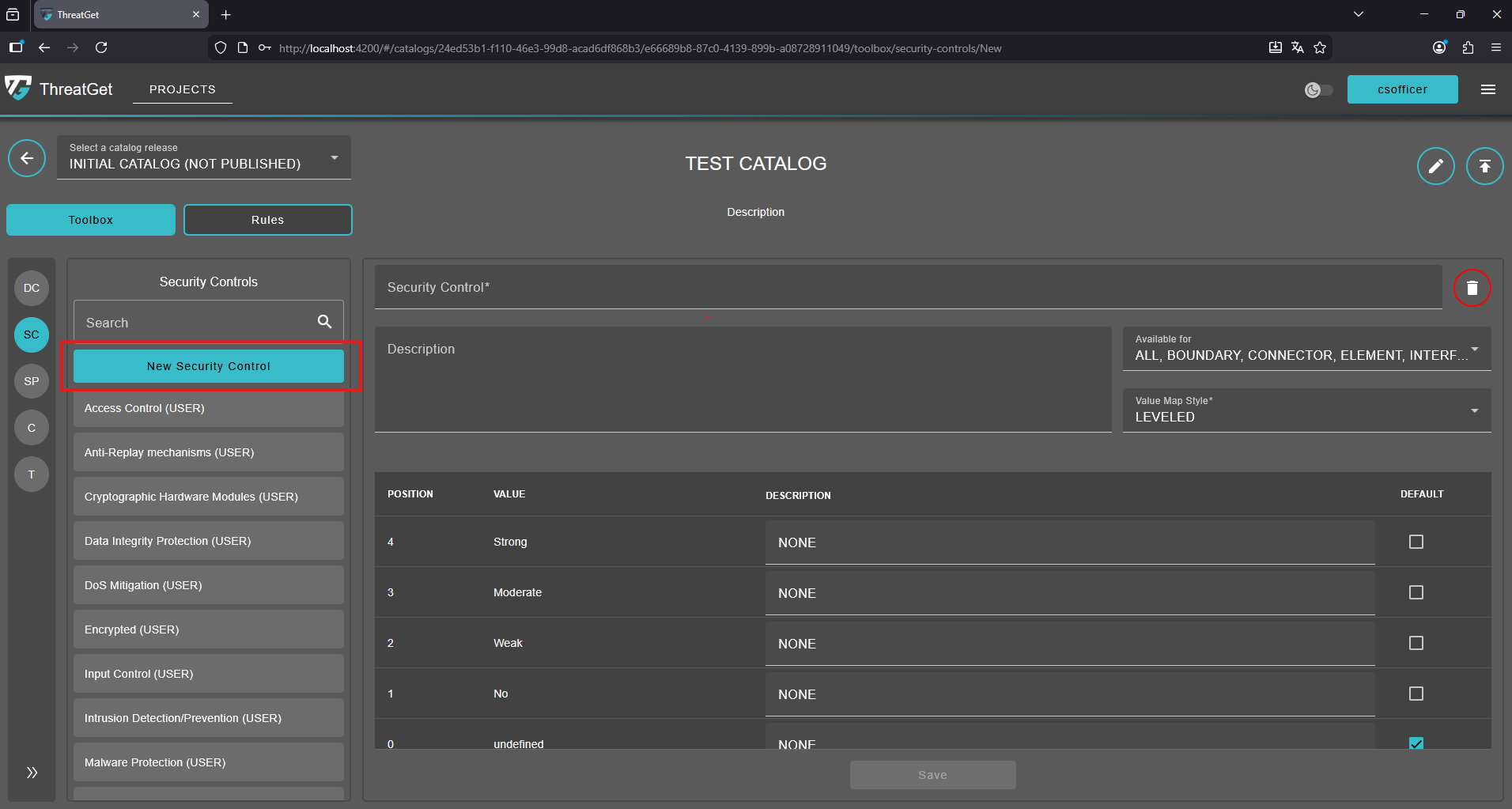 New Security Control and System Property