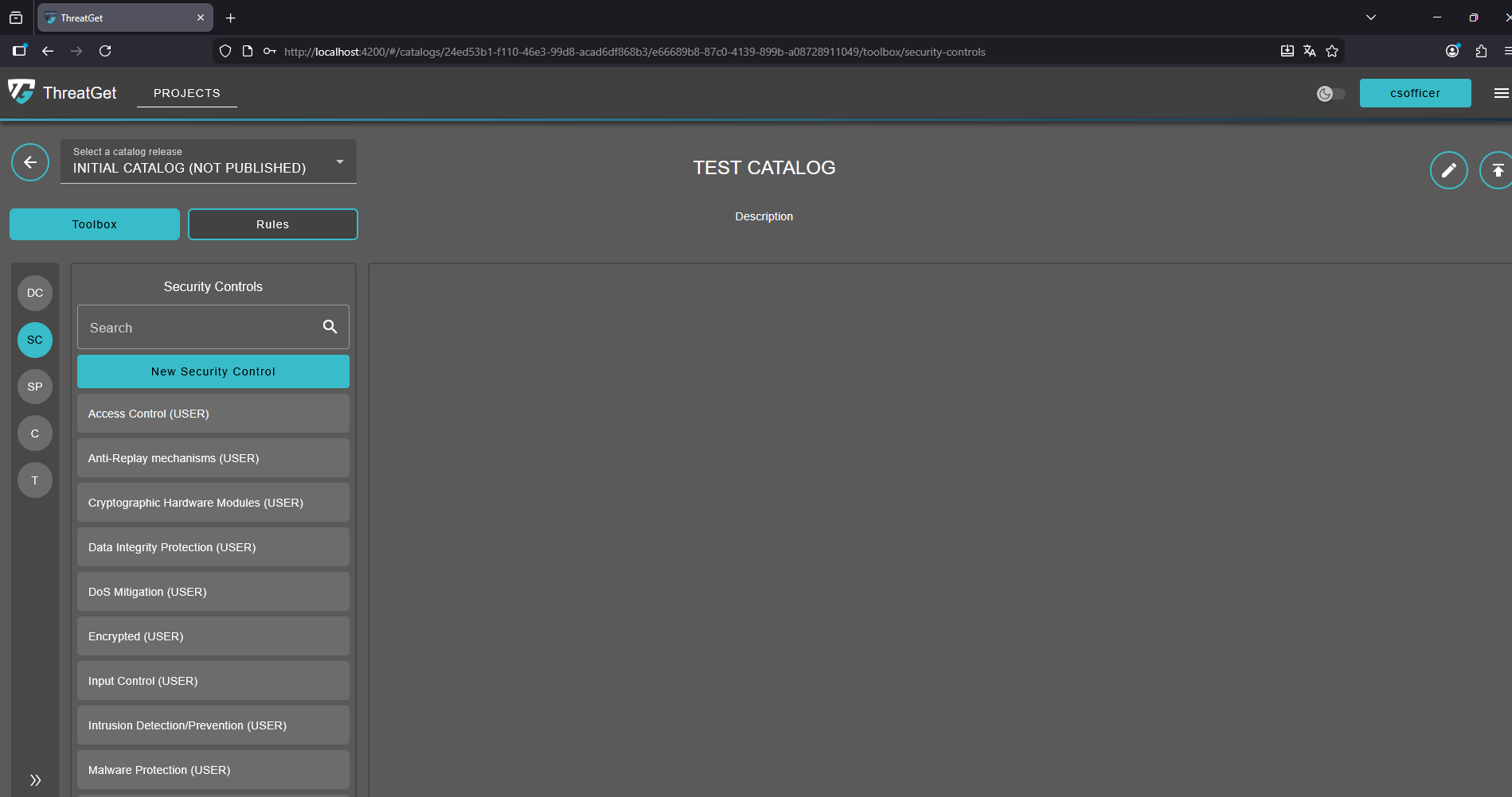 Main Page Security Controls
