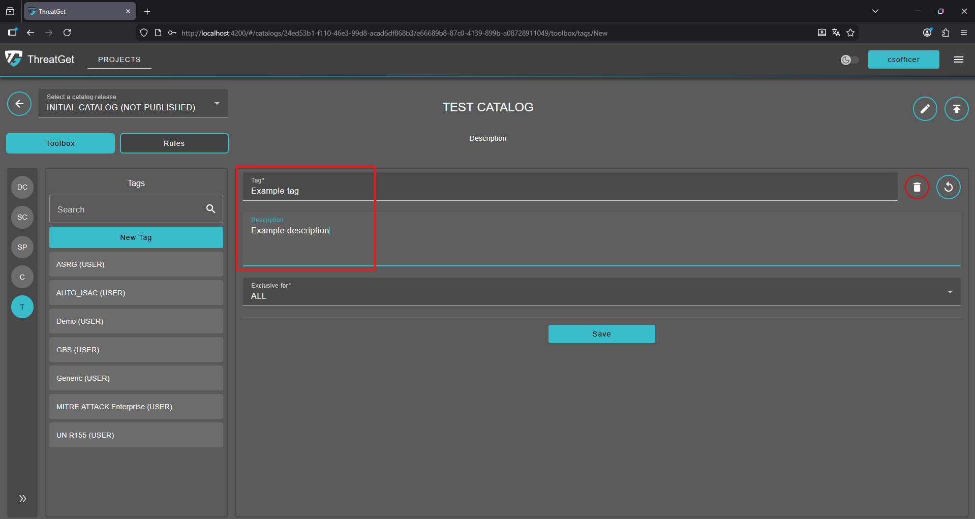 Name and Description Tag