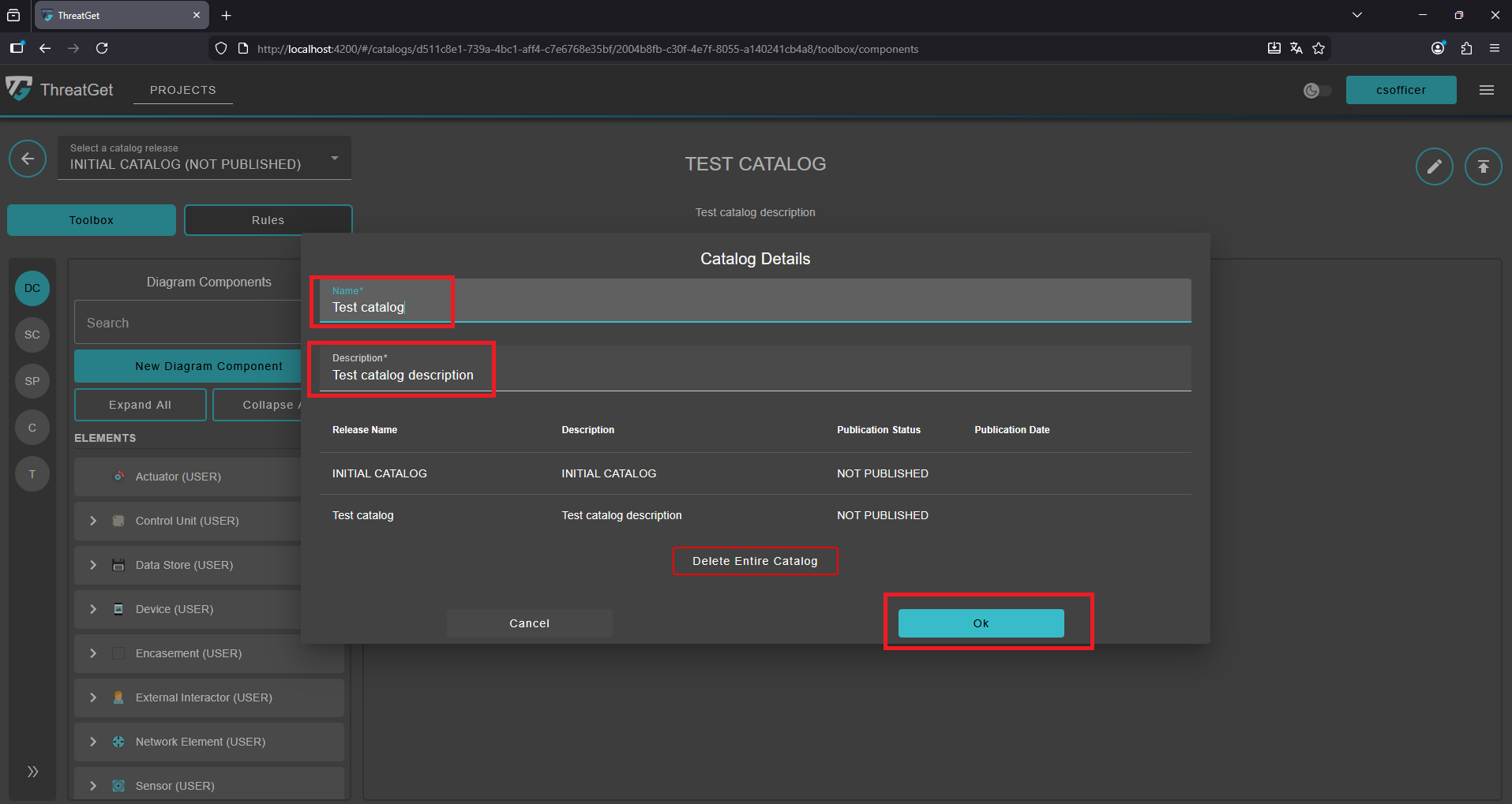 Edit catalog
