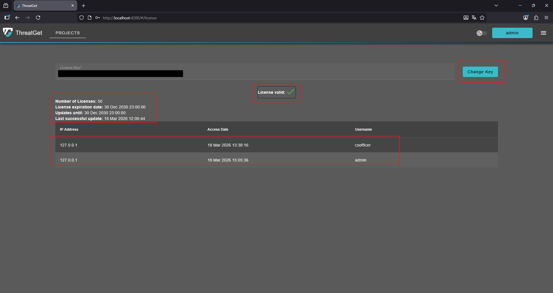 License details